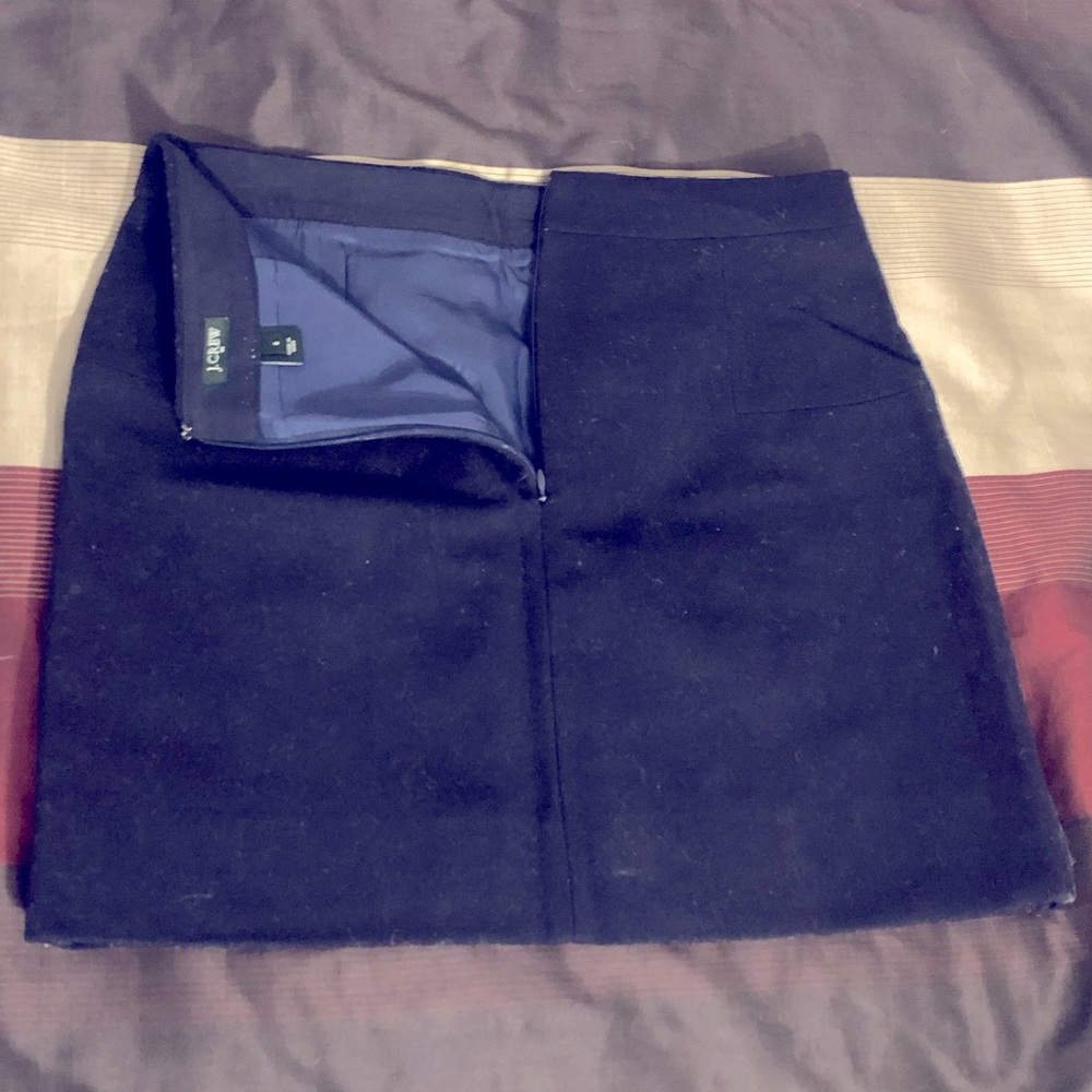 Navy J. Crew Wool Pencil Skirt